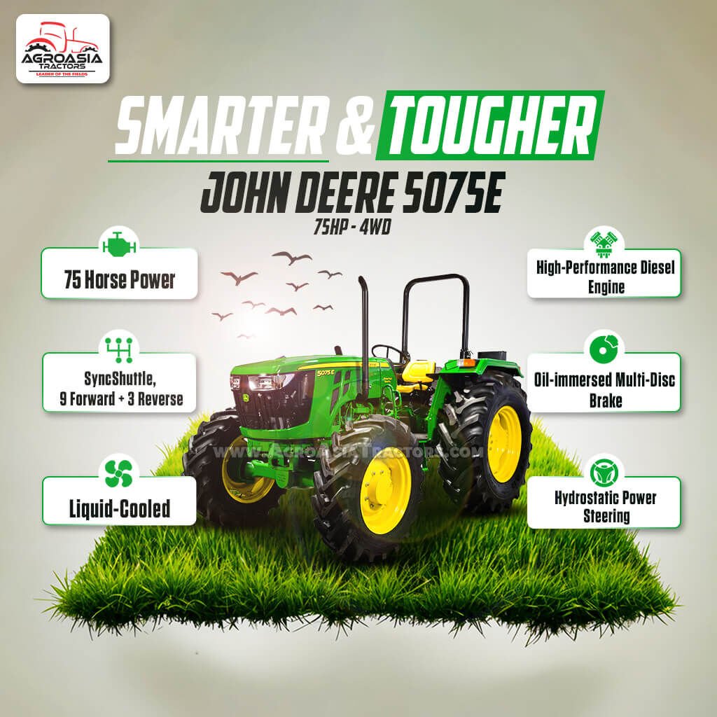John deere 5075 tractors 75hp available for sale - agroasia tractors