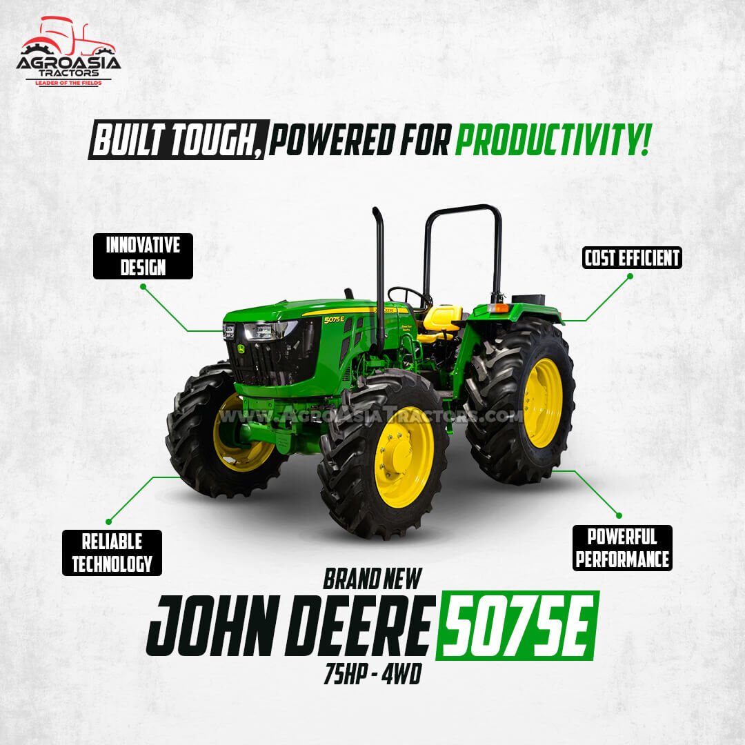 John deere 5075 tractors 75hp available for sale - agroasia tractors